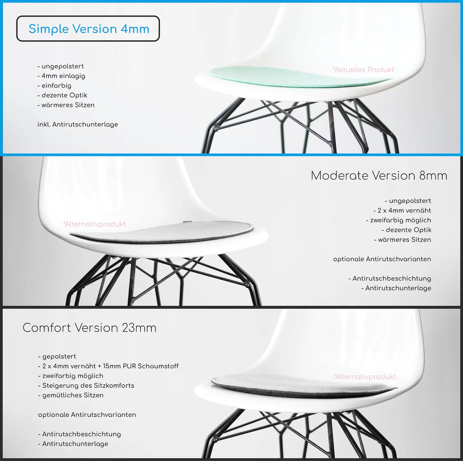 Protège-assise pour chaises design – Antidérapant & confortable