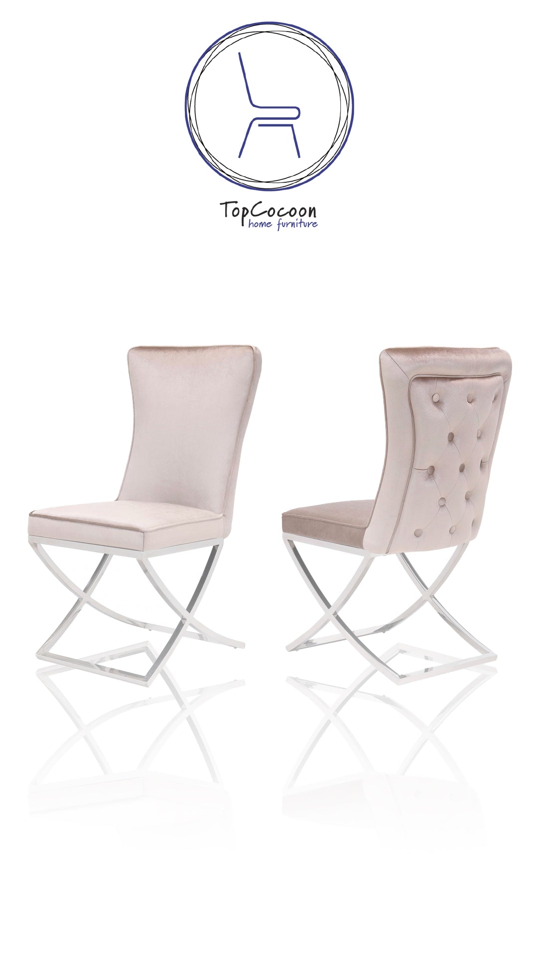 KING VELOURS - lot 2 chaises